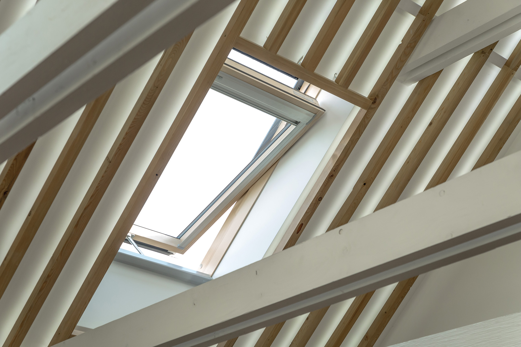 Rooflight on wooden roof