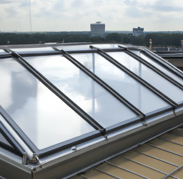 Photo of skylight on an office roof