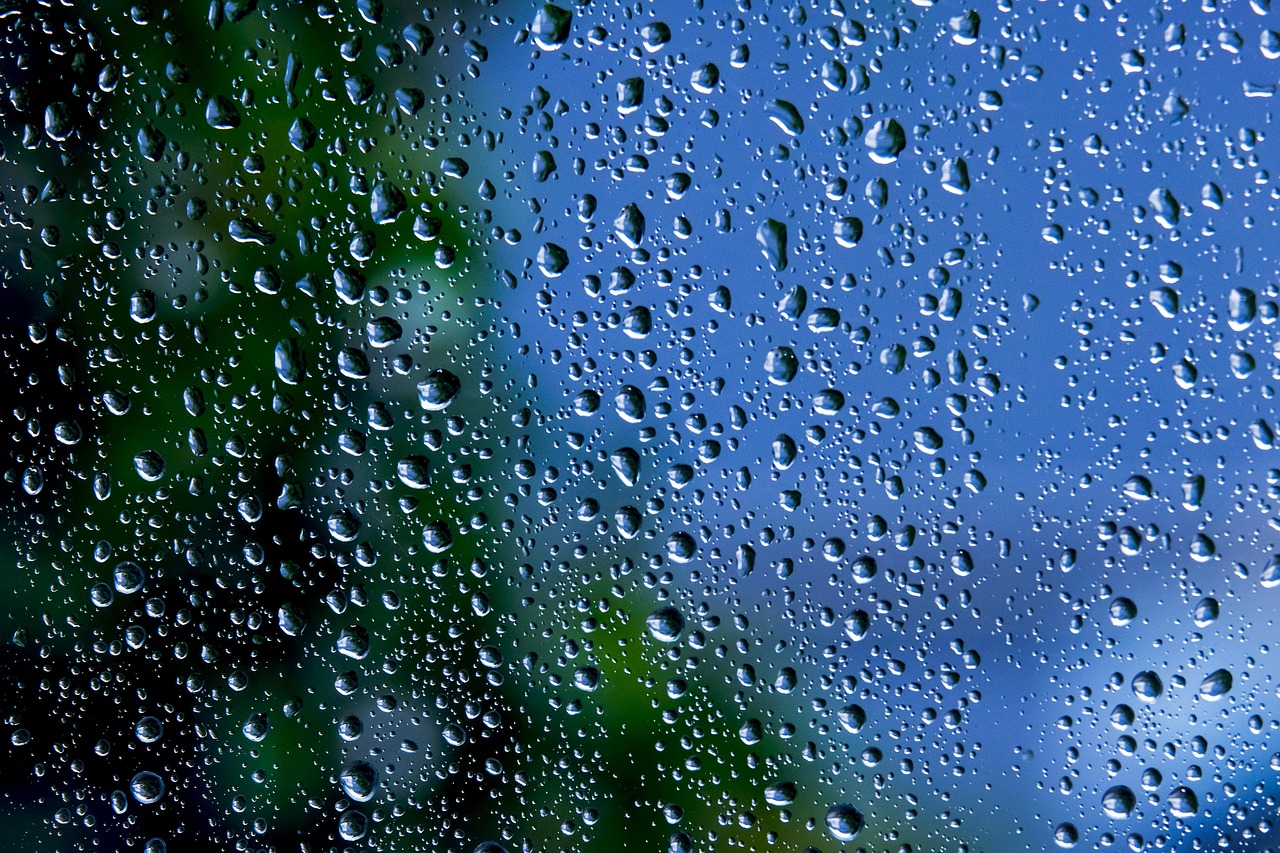 Raindrops on a glass window